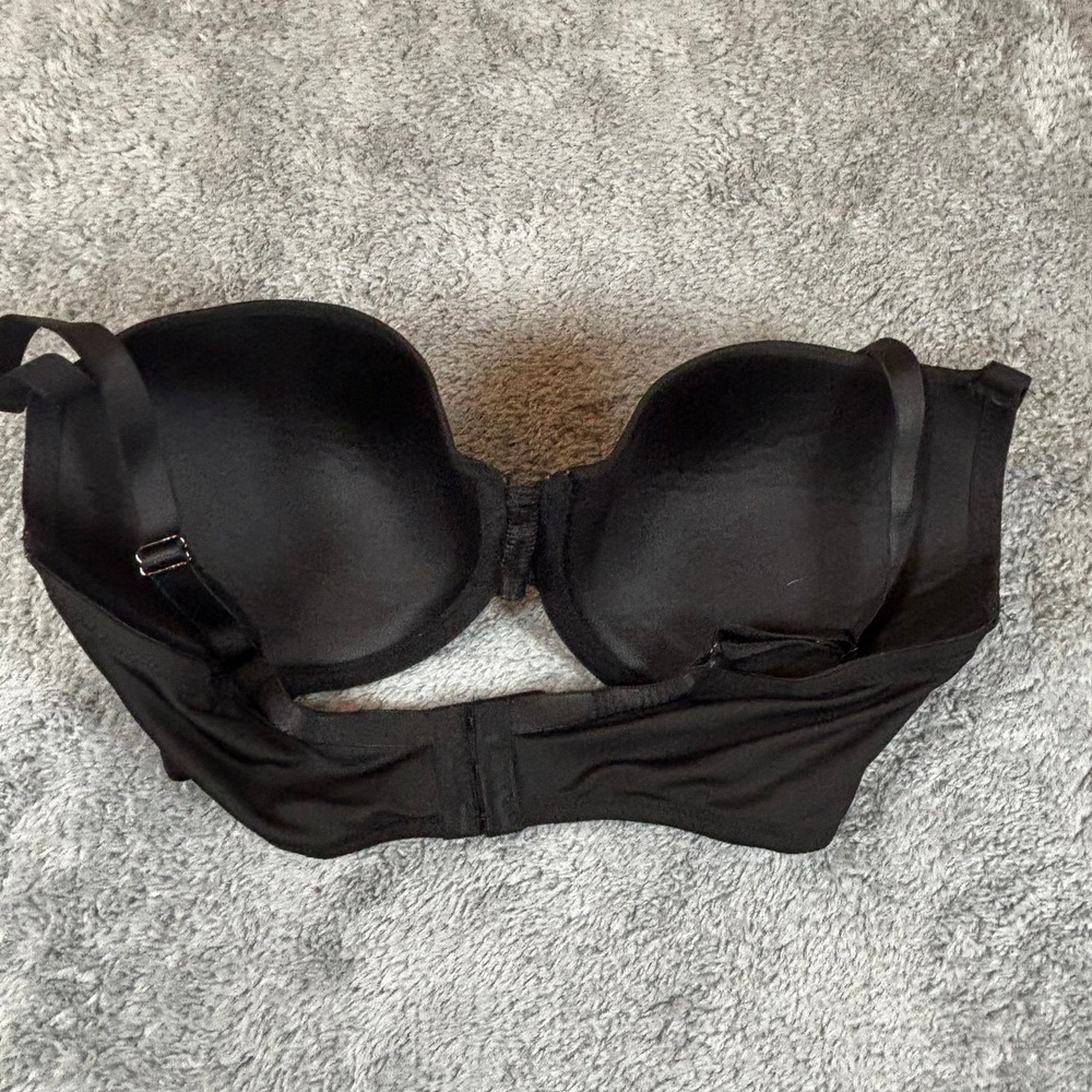 Juicy Couture Intimates Black T-Shirt Bra Underwire Heart Charm 7807-16 36D